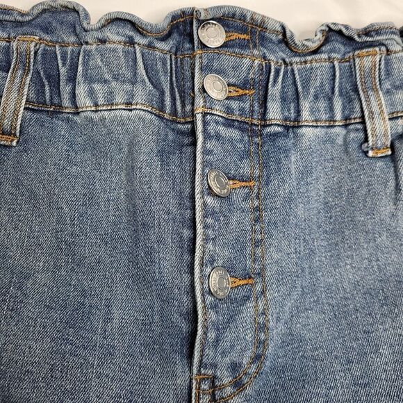 PAPER BAG shorts waist high rise bermuda cut off denim 12 - Picture 4 of 11